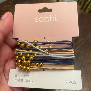 Sophi Elastics Hair Rubber Bands Ponytail Holder Cord Like Gold Beads Scrunchie